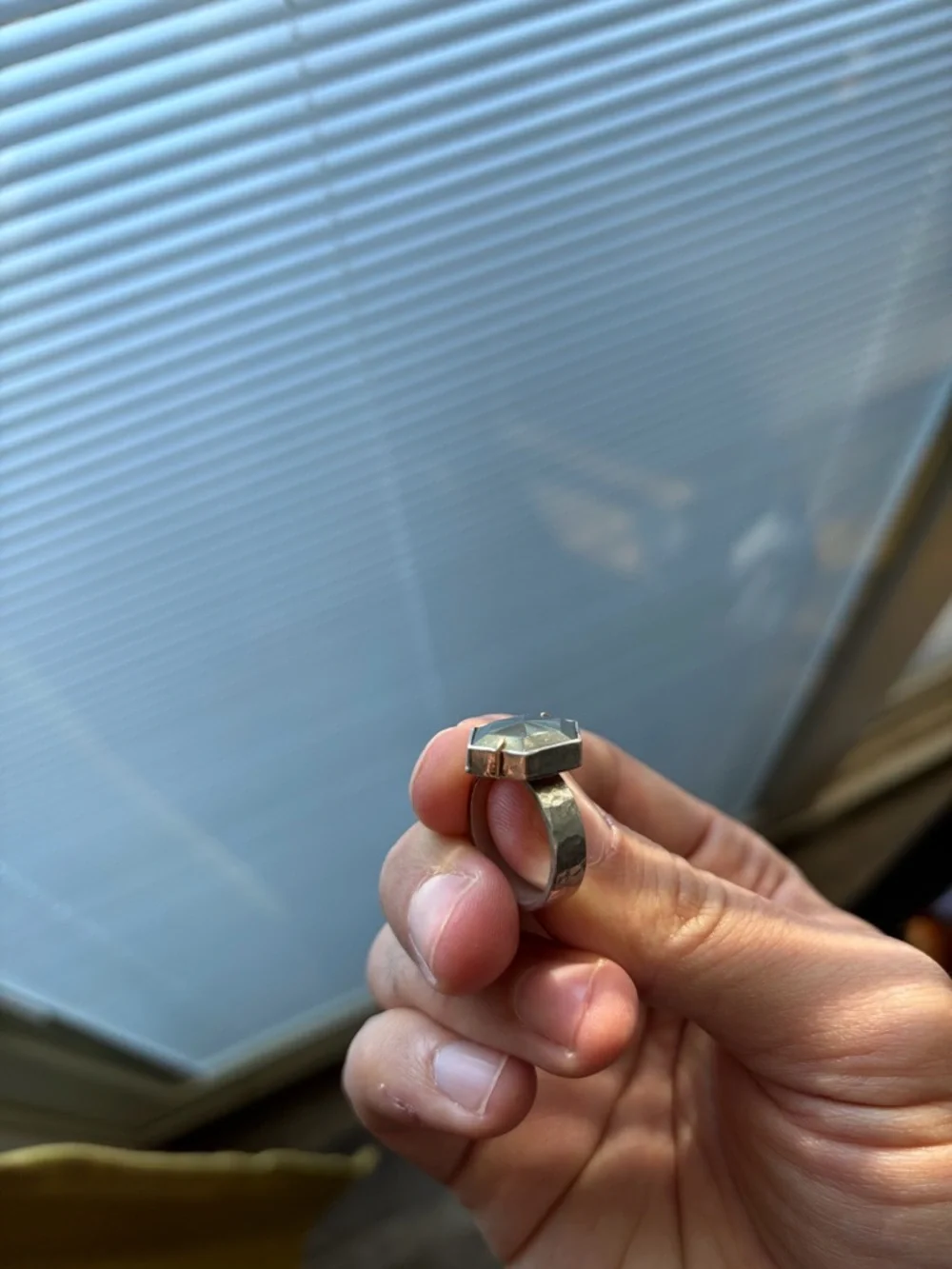 Geometric Metallic Smart Ring - Silver - Picture 3 of 4